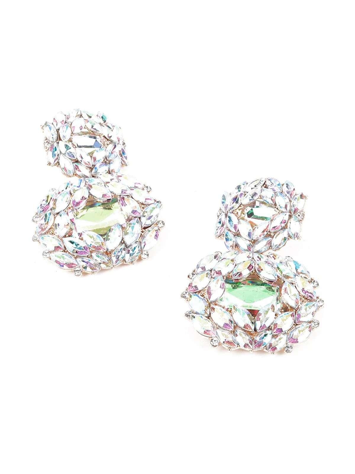 Odette Women White Dual Tone Earrings - Image 4