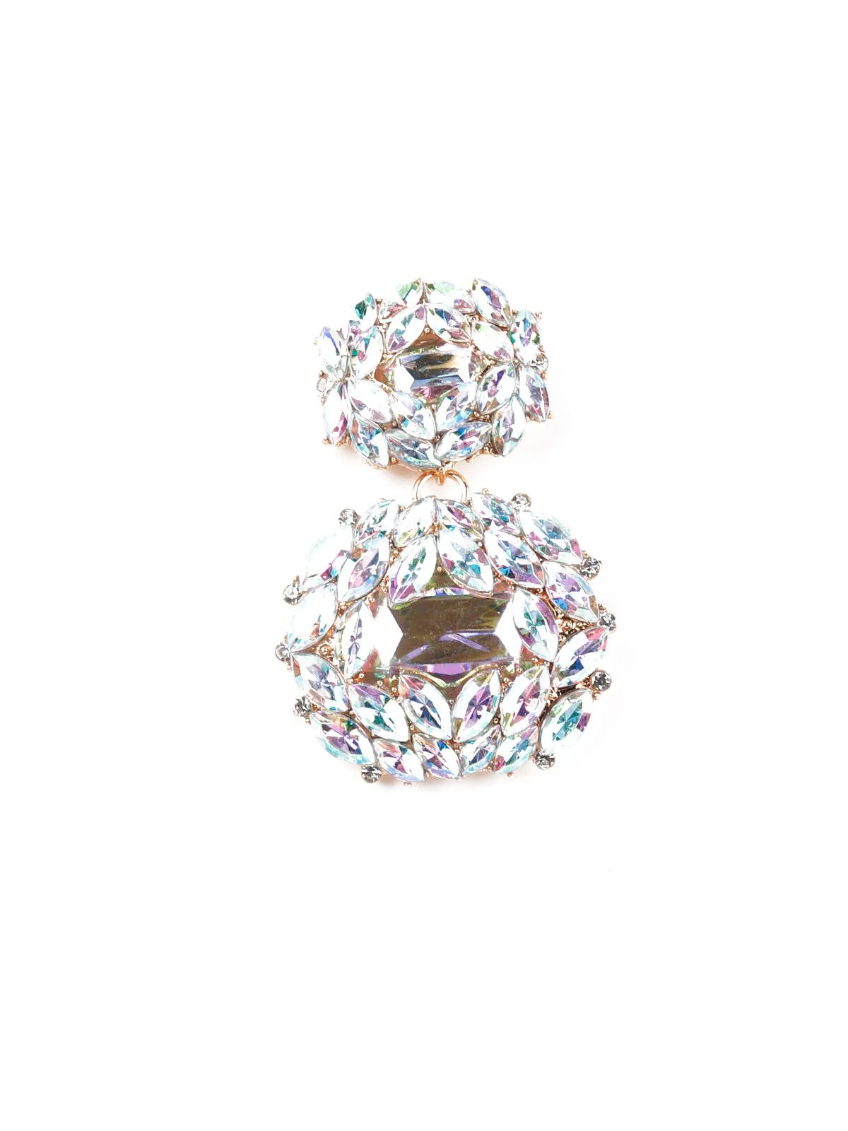 Odette Women White Dual Tone Earrings - Image 5