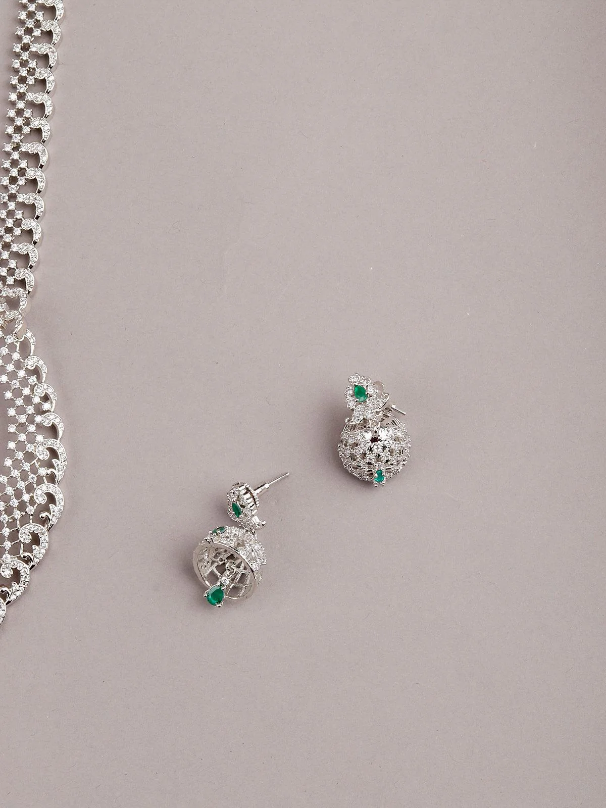 Odette Women White And Green Mesh Necklace Set - Image 7