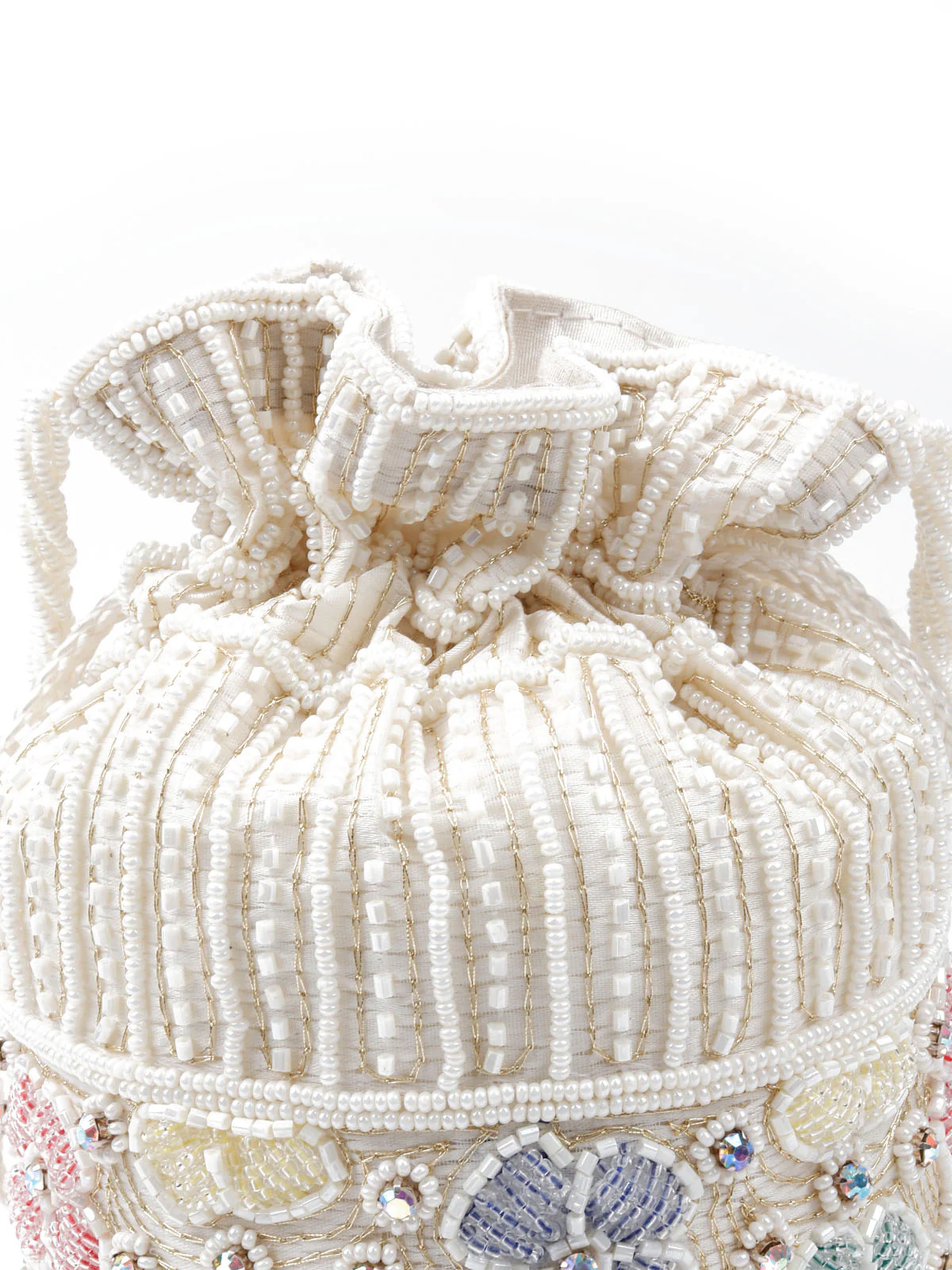 Odette Women Apricot Cutdana Embellished Potli Bag - Image 6