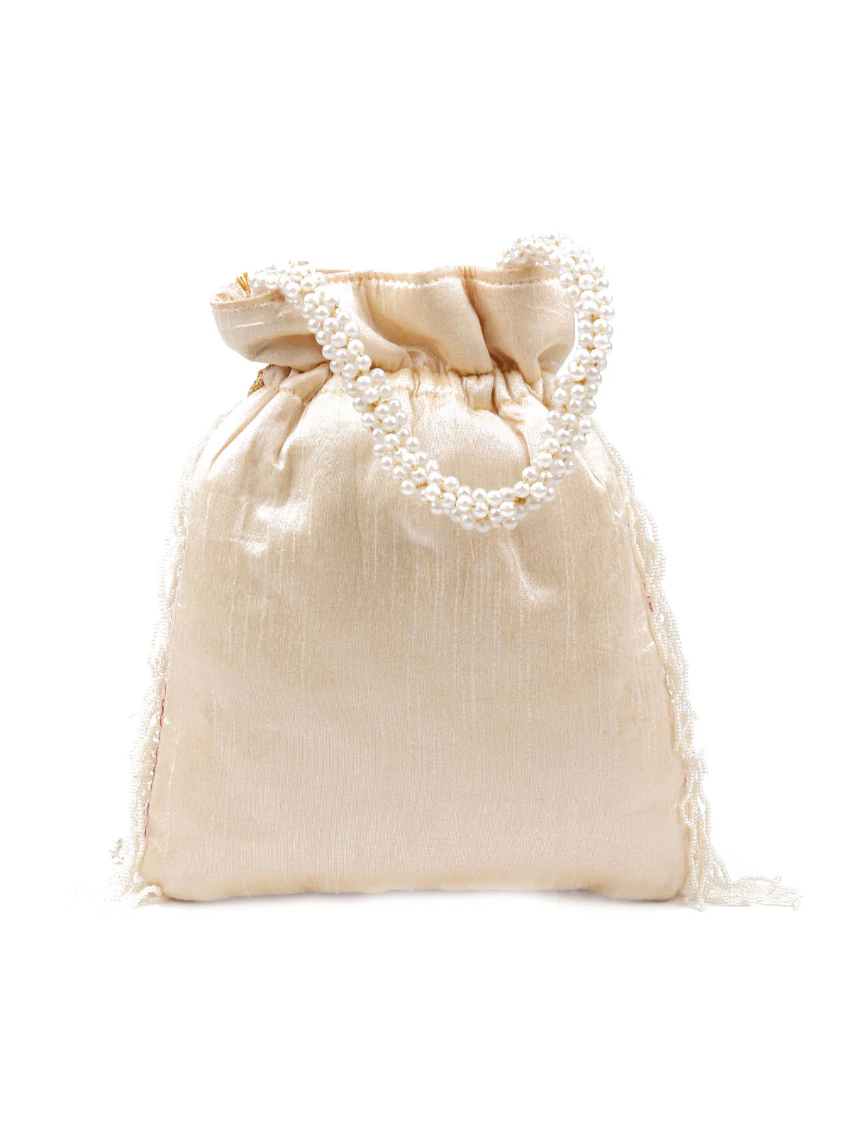 Odette Women Apricot Cutdana Embellished Potli Bag - Image 5