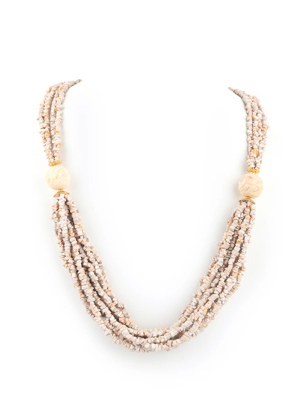 Odette Women Apricot Multilayered Neckpiece - Image 3