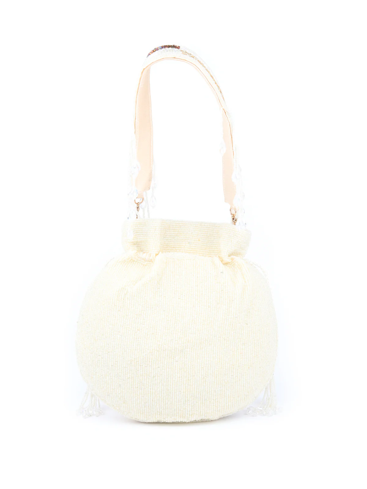 Odette Women Apricot Sequins Embellished Potli Bag - Image 5