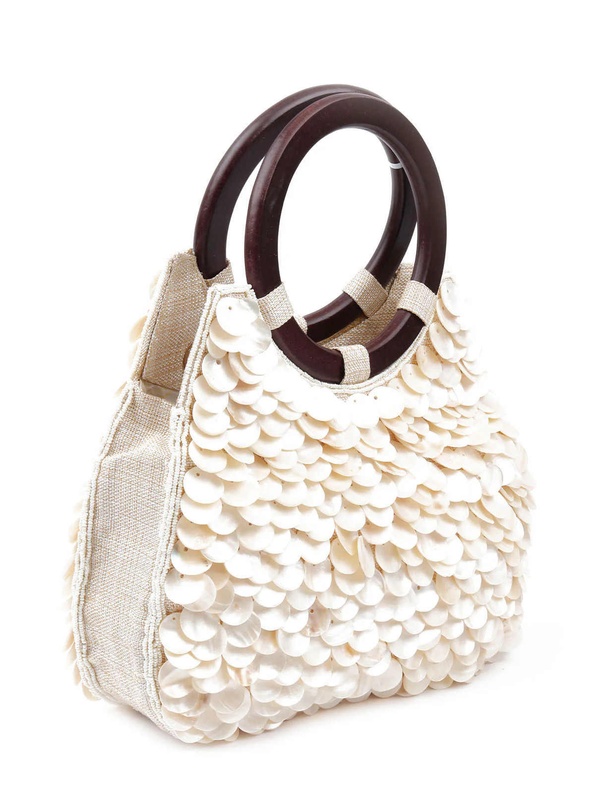 Odette Women Apricot Shell Embellished Clutch Bag - Image 4