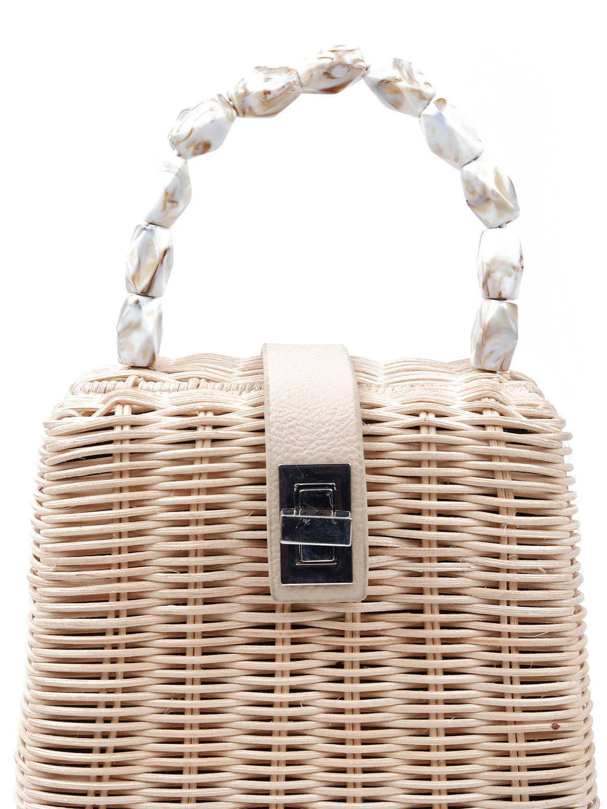 Odette Women Apricot Straw Clutch Bag - Image 6
