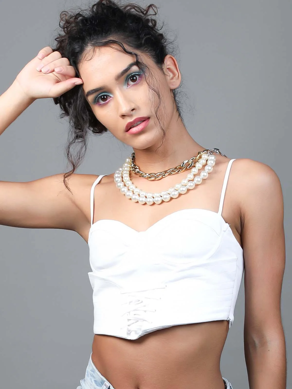 Odette Women Artificial Pearl And Multilayered Gold-Tone Chain Necklace-New286 - Image 2