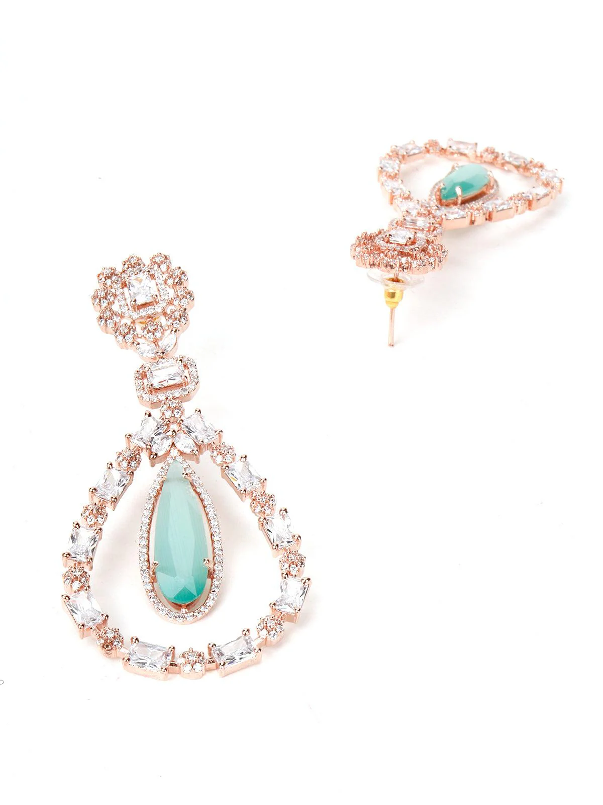 Odette Women Authentic Danglers With Emerald Stone Earring - Image 4