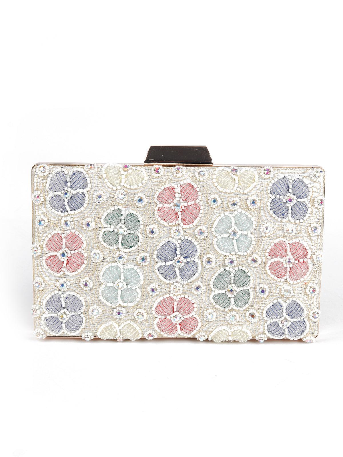 Odette Women Awe-Inspiring Cream Clutch Bag - Image 3