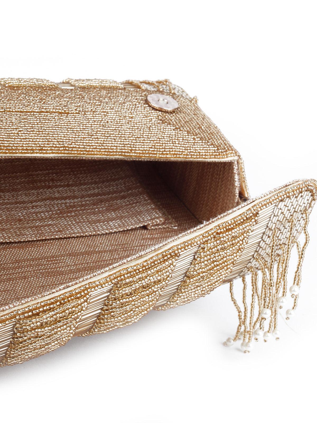 Odette Women Awe-Inspiring Gold Clutch Bag - Image 6