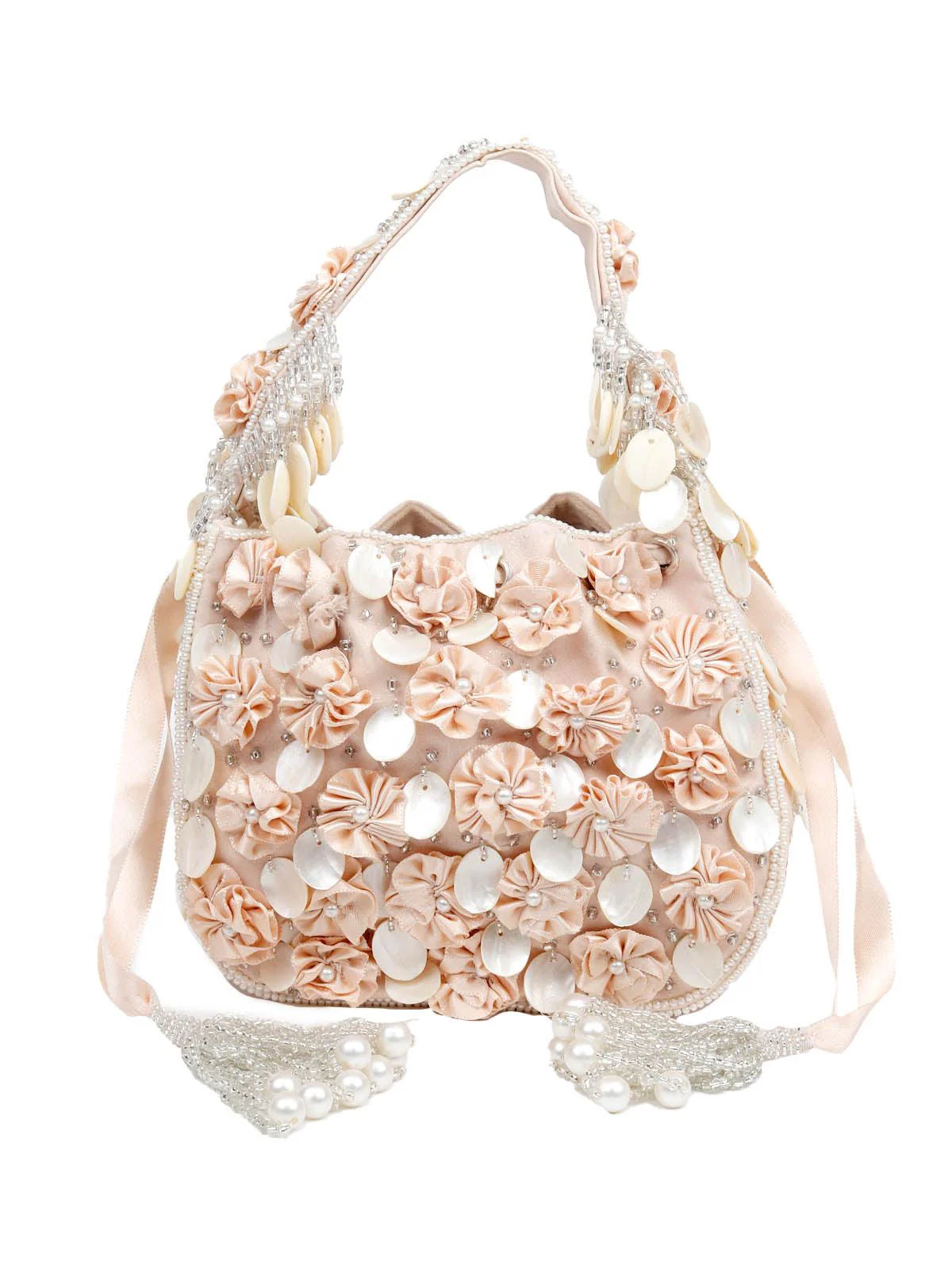 Odette Women Awe-Inspiring Peach Potli - Image 3