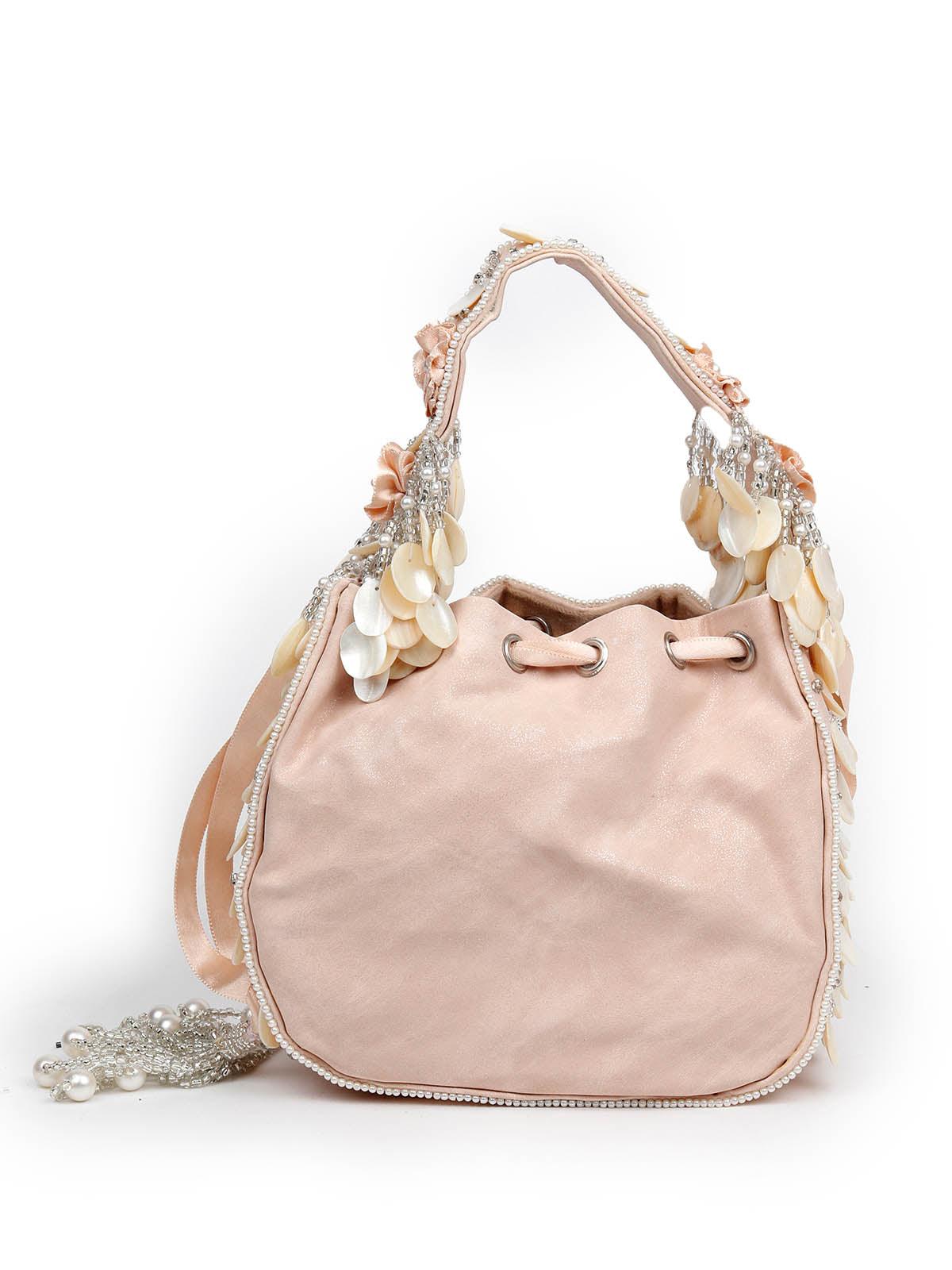 Odette Women Awe-Inspiring Peach Potli - Image 4
