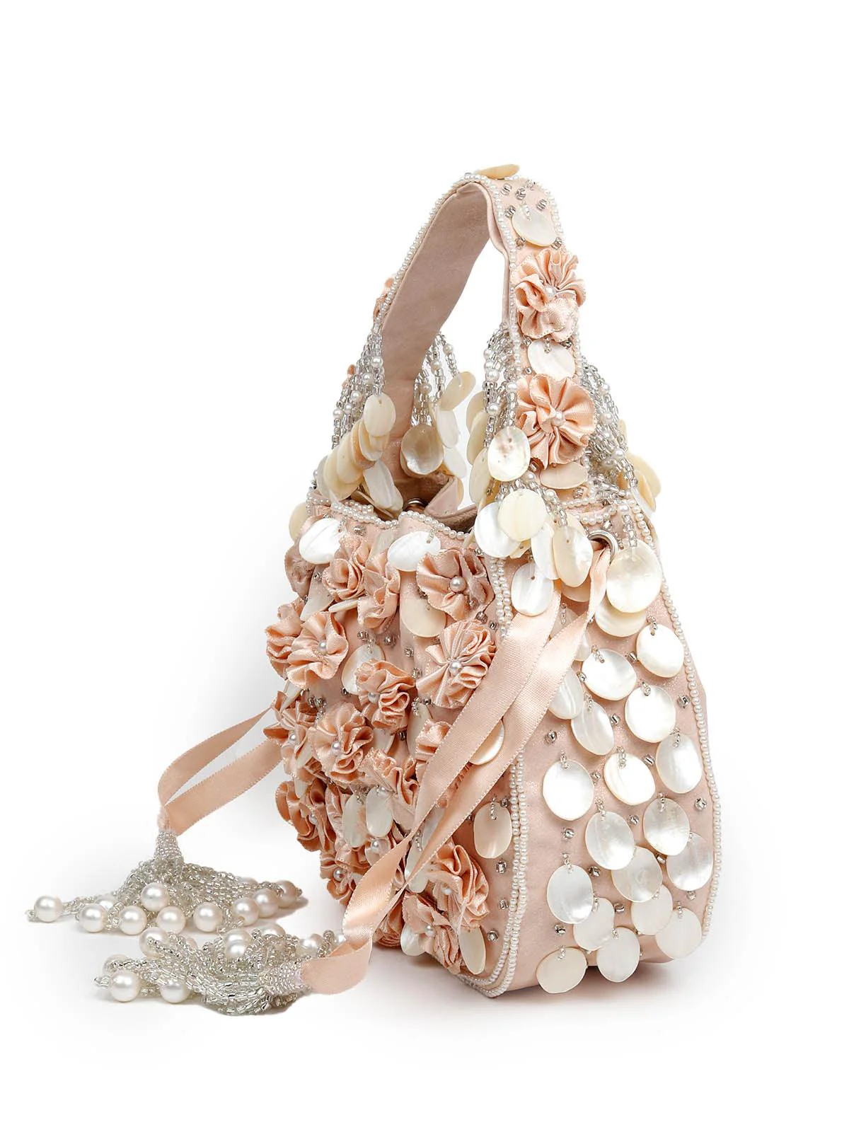Odette Women Awe-Inspiring Peach Potli - Image 5