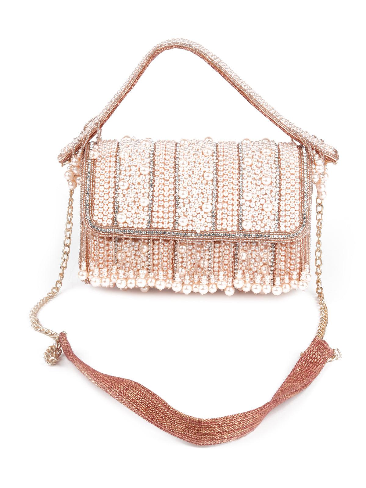 Odette Women Awe-Worthy Pearl Studded Clutch Bag - Image 3