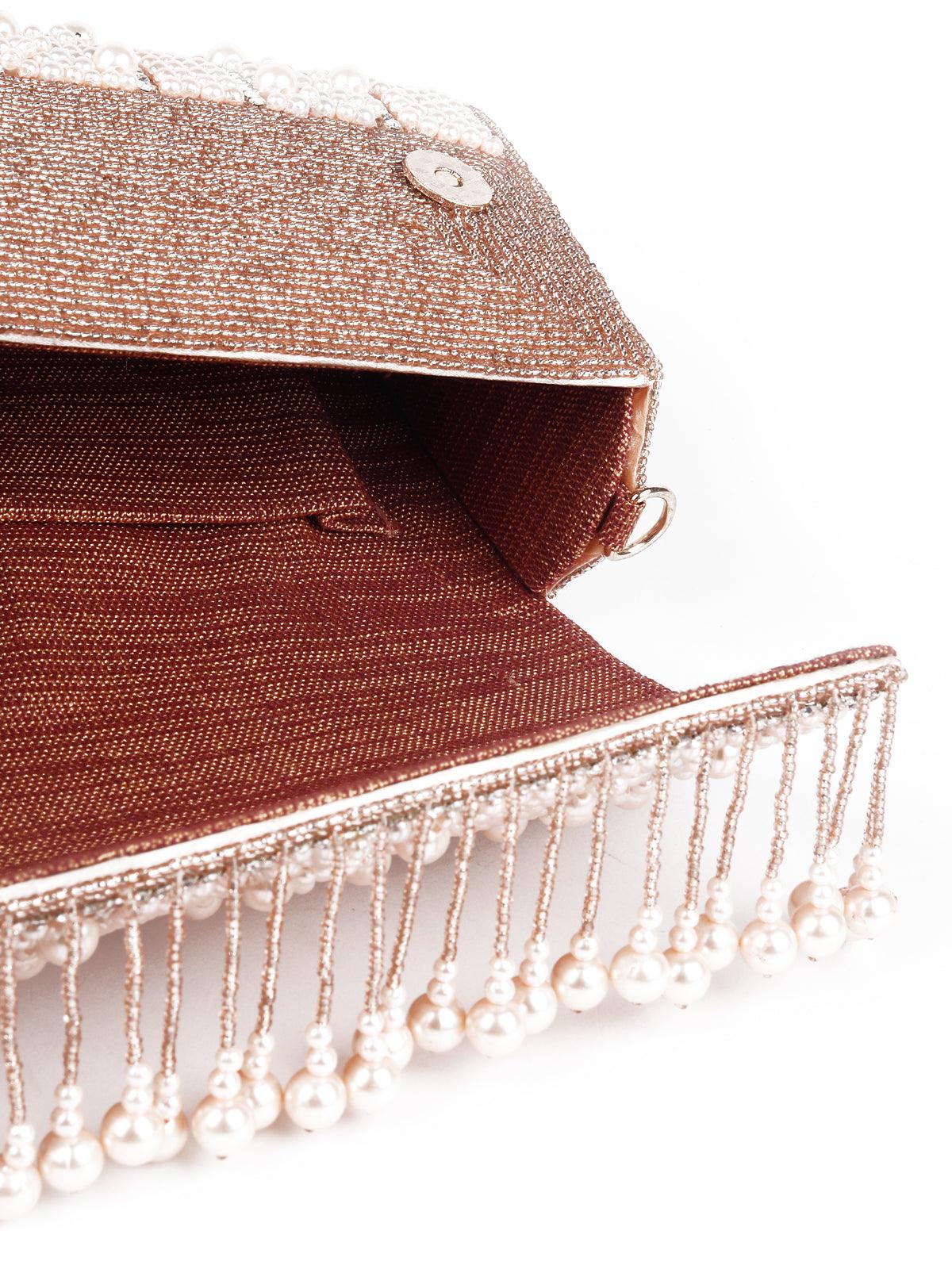 Odette Women Awe-Worthy Pearl Studded Clutch Bag - Image 7