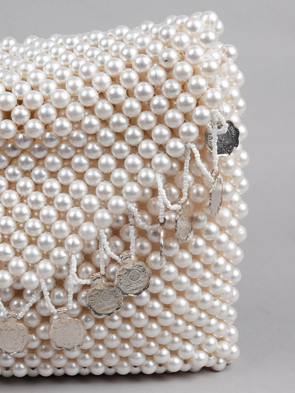 Odette Women Awe-Worthy White Beaded Handbag - Image 5