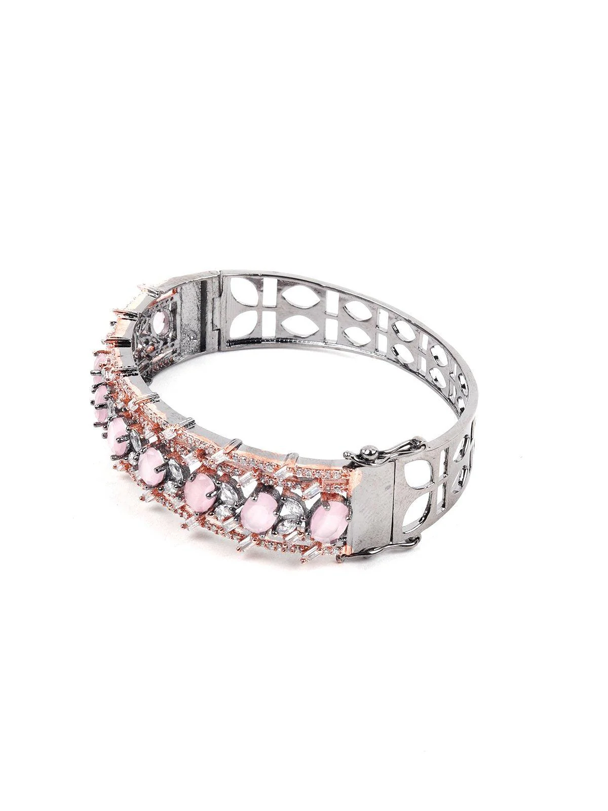 Odette Women Pink Metal Bracelet - Image 6