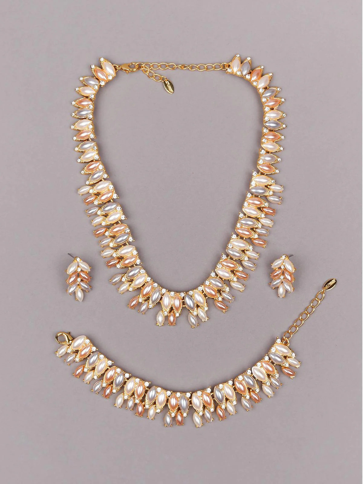 Odette Women Multicoloured Mtal Necklace Set - Image 3