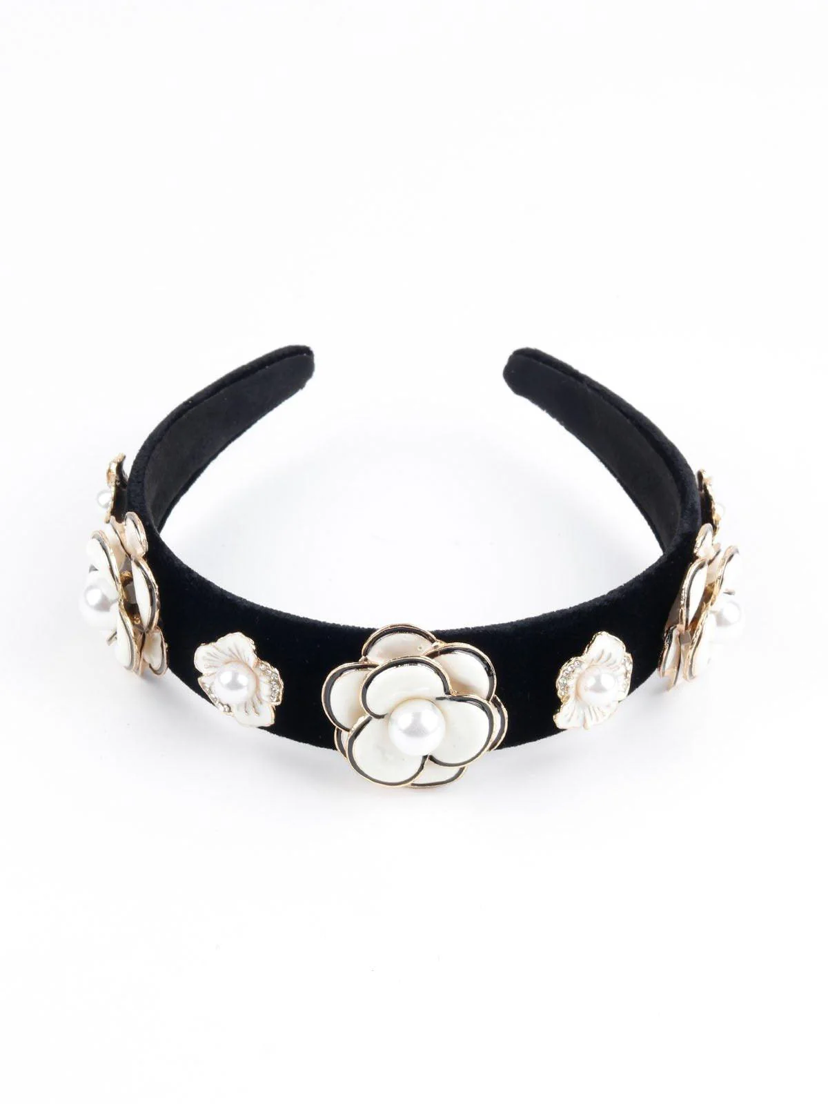 Odette Women Black Polyester Pearl - Image 3