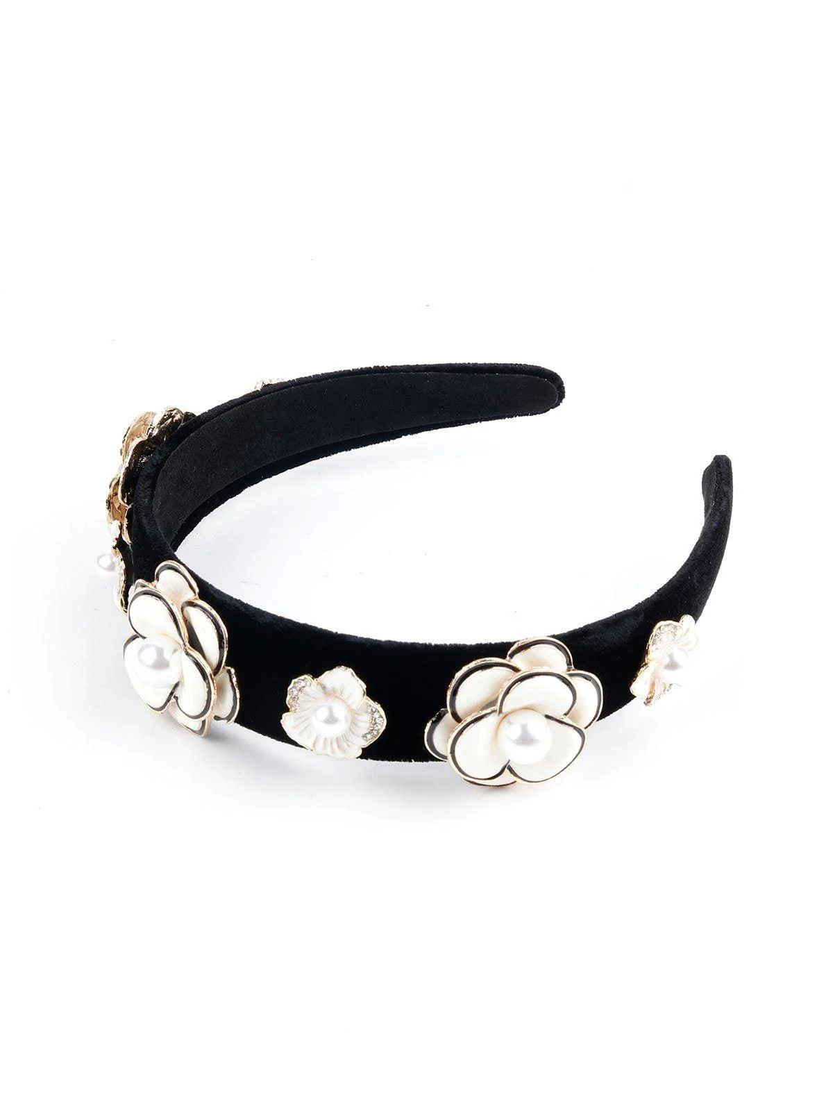 Odette Women Black Polyester Pearl - Image 4