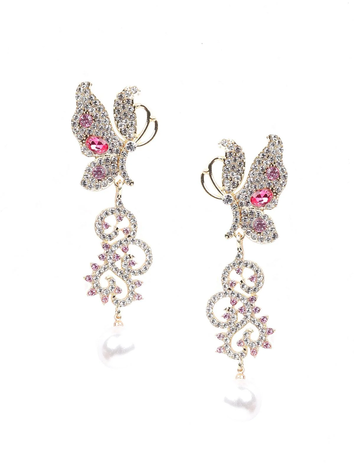 Odette Women Silver Metal Drop Earrings - Image 3