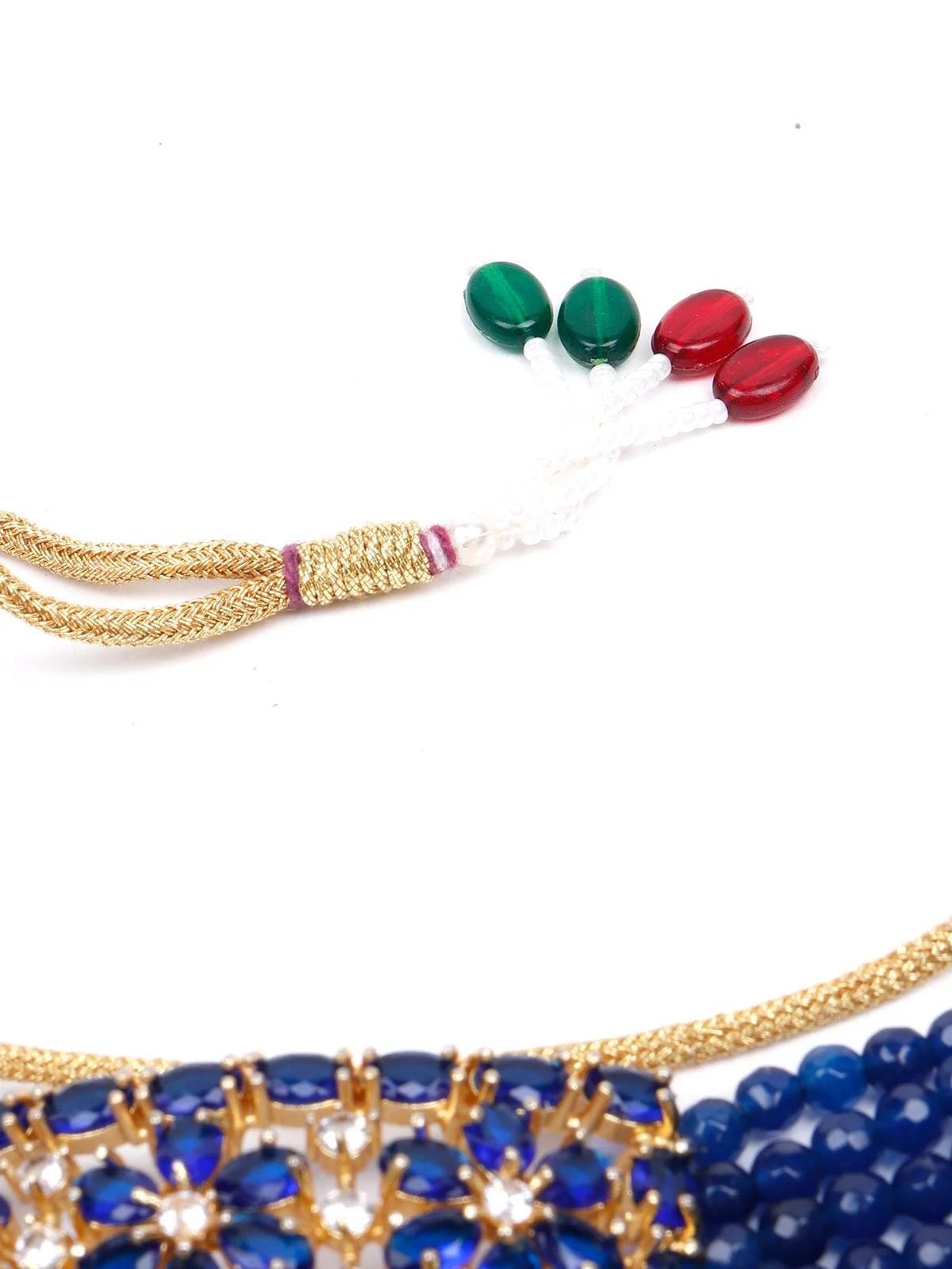 Odette Women Blue Beaded Statement Choker - Image 2
