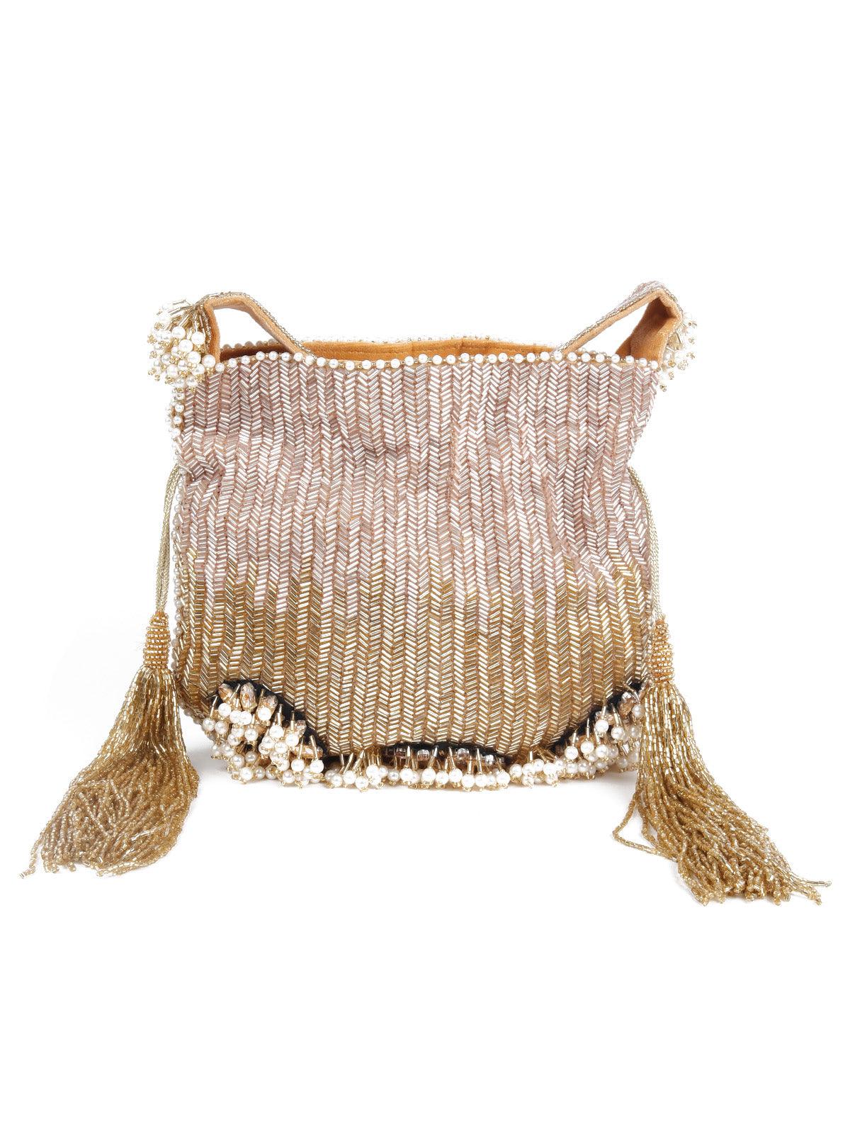 Odette Women Beautiful Embellished Potli Bag - Image 3