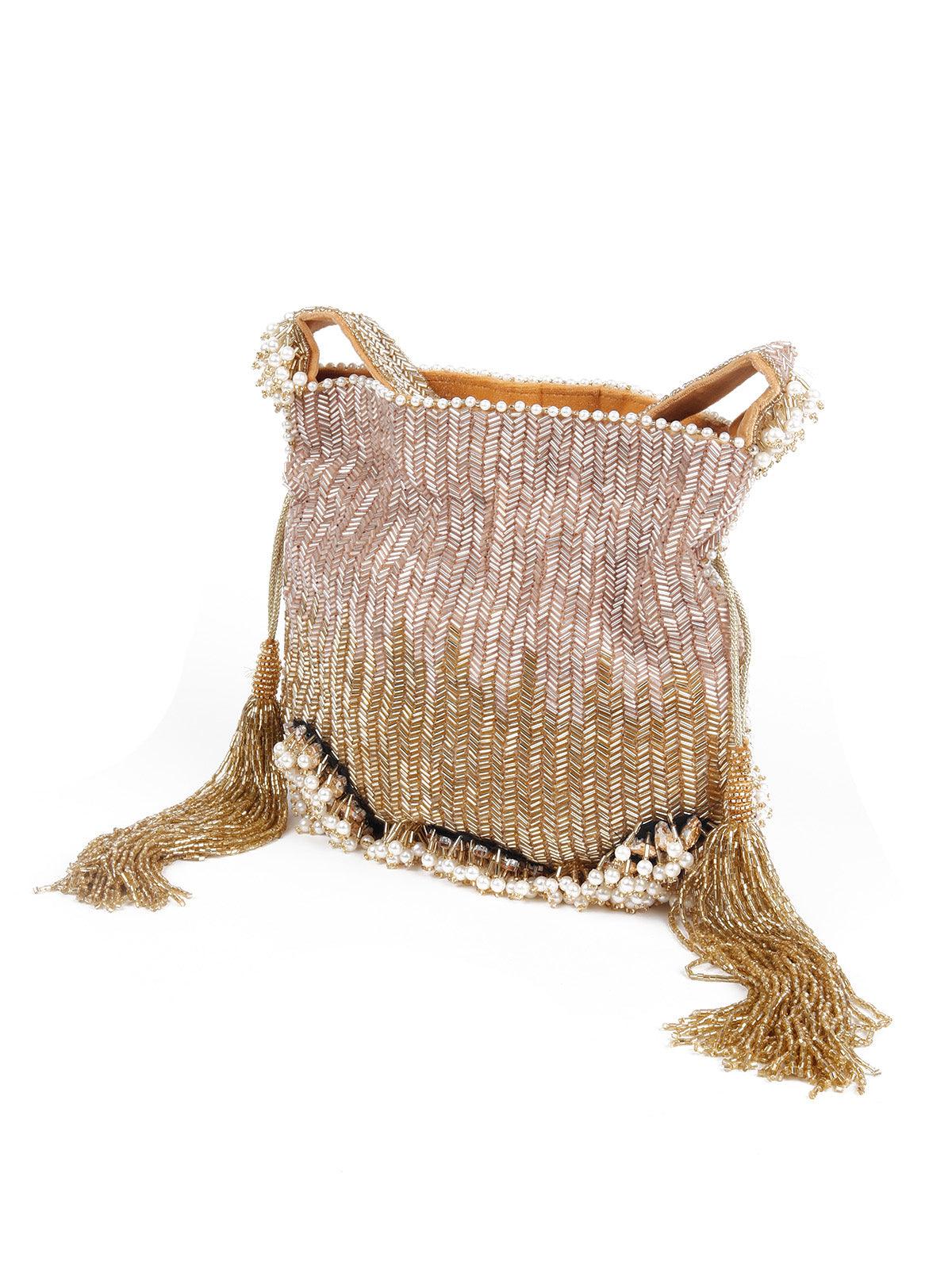 Odette Women Beautiful Embellished Potli Bag - Image 4