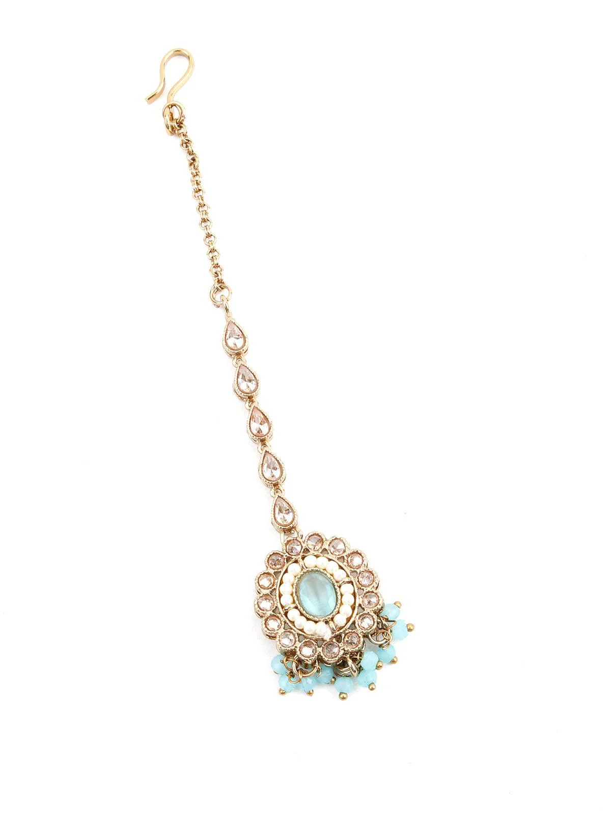 Odette Women Gold And Blue Metal Necklace - Image 5