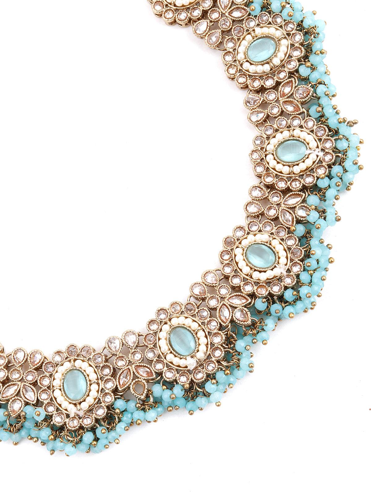 Odette Women Gold And Blue Metal Necklace - Image 6
