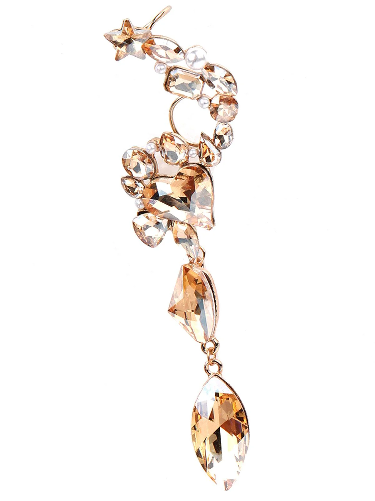 Odette Women Beautiful Gold Crystal Drop Earrings - Image 4