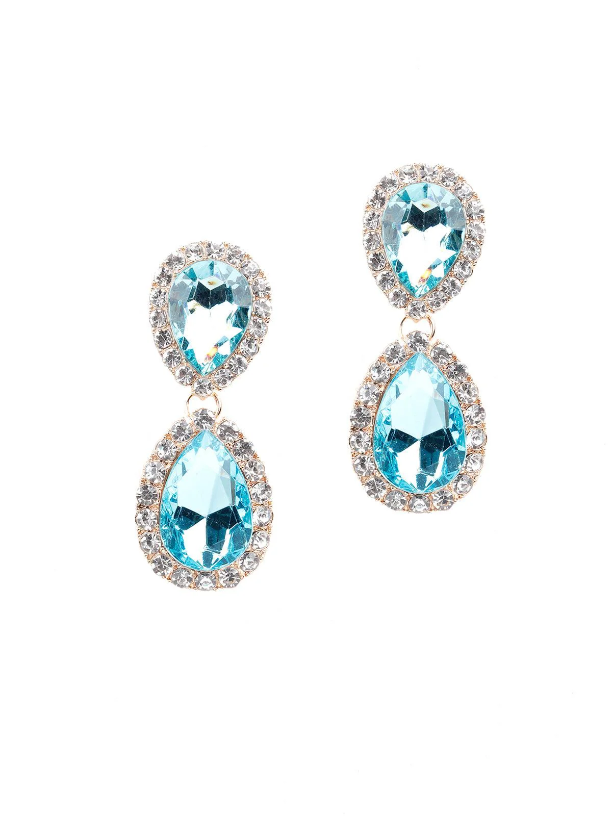 Odette Women Beautiful Sky Blue Statement Drop Earrings - Image 2