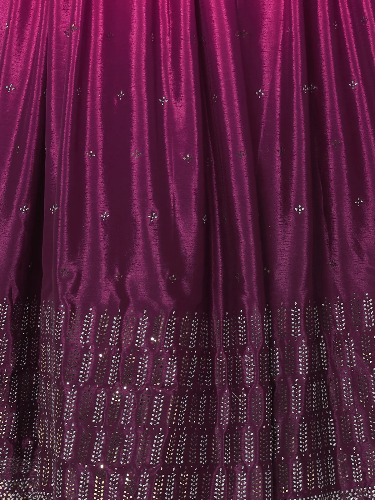 Odette Women Beautiful Violet Chinon Silk Embellished Semi Stitched Lehenga With Unstitched Blouse - Image 5