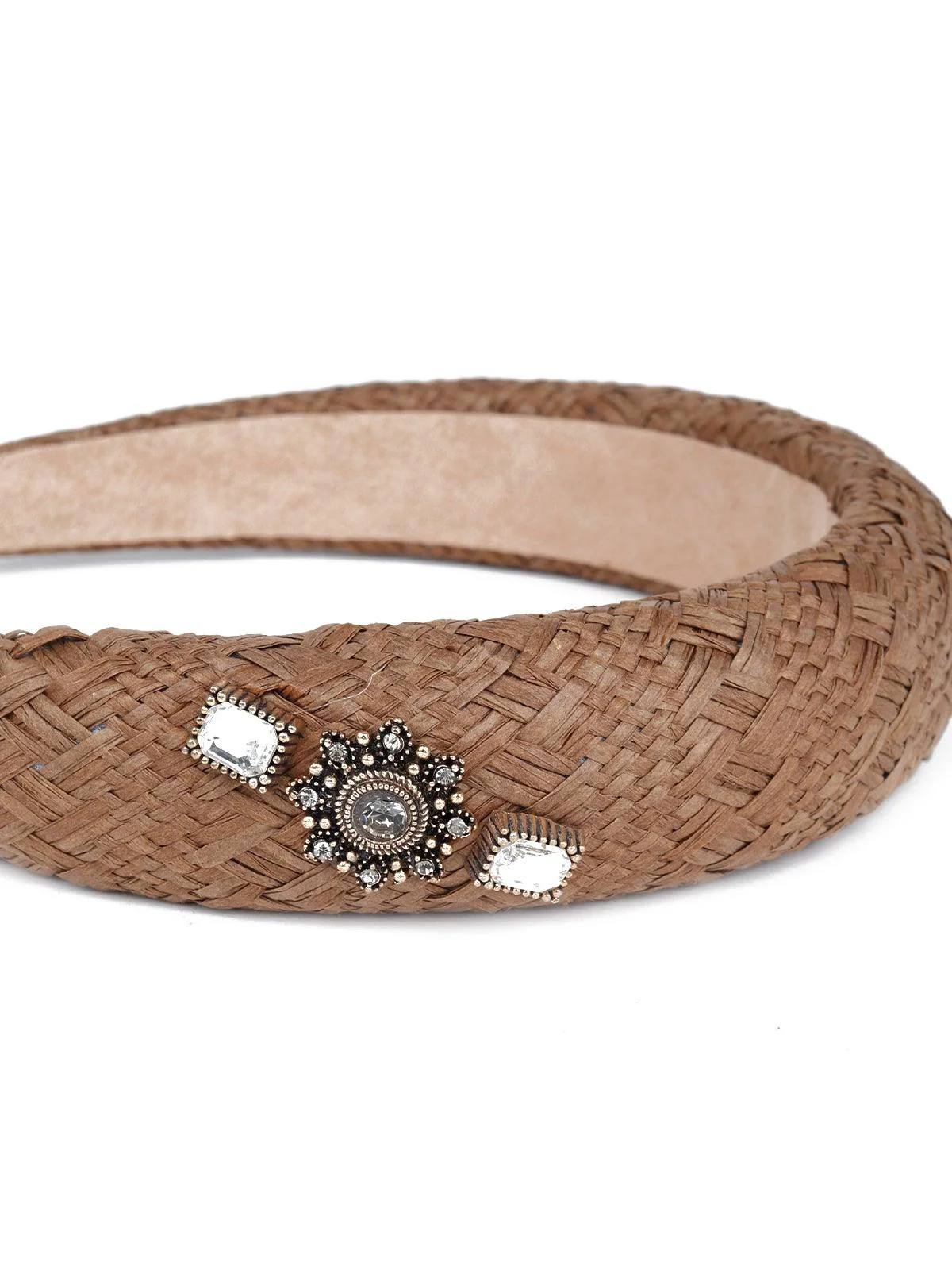 Odette Women Beige Rhinestones Hairband - Image 6