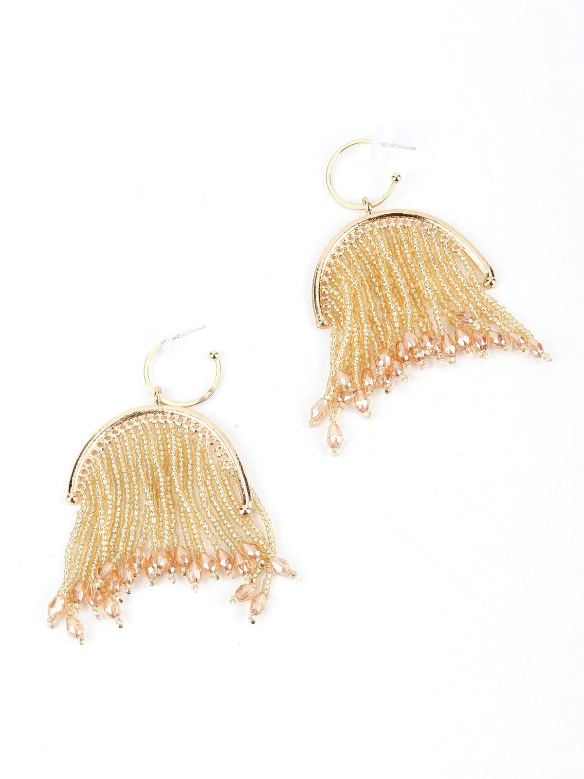 Odette Women Gold Beads Tassels Earrings - Image 3