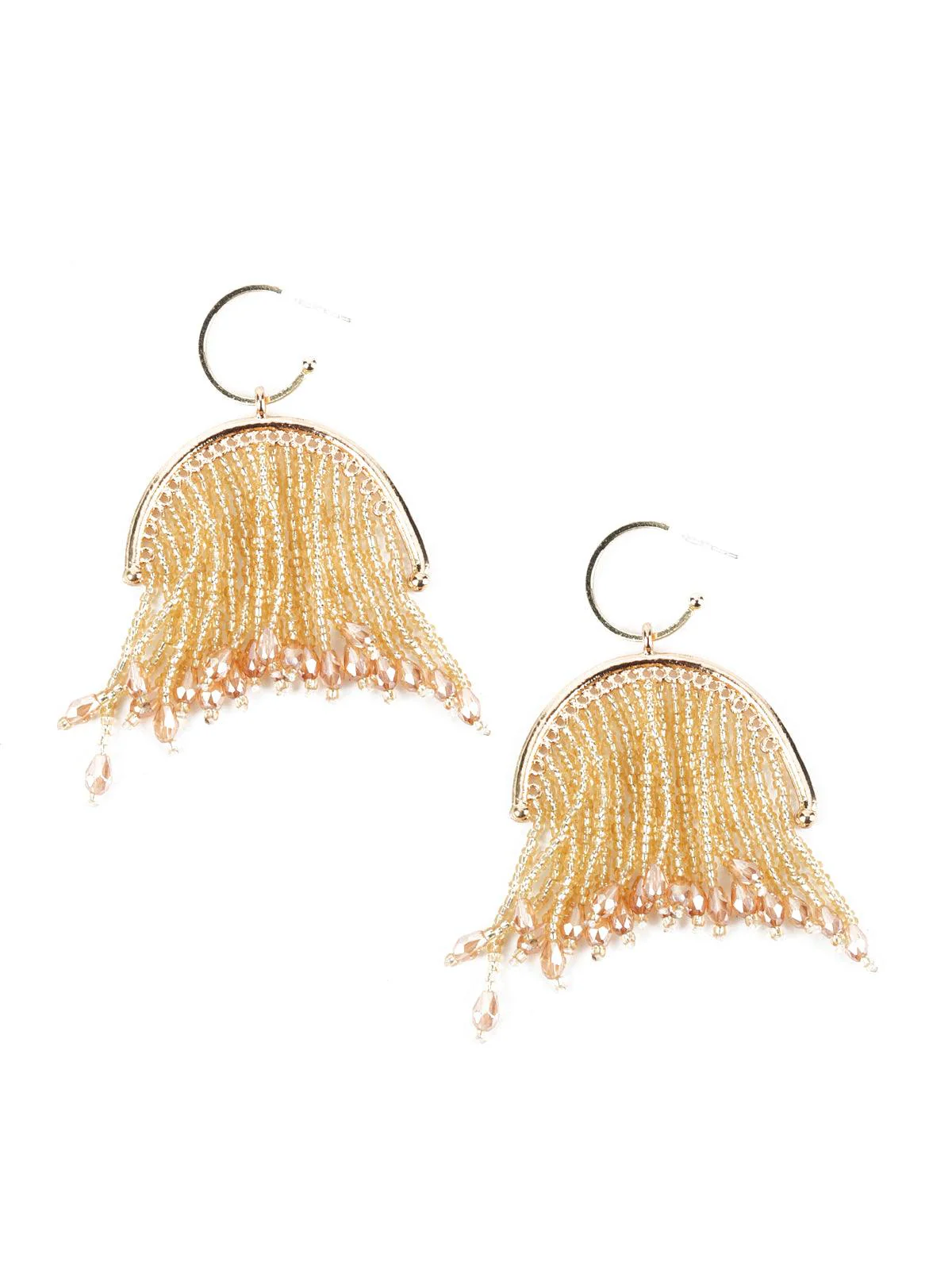 Odette Women Gold Beads Tassels Earrings - Image 5