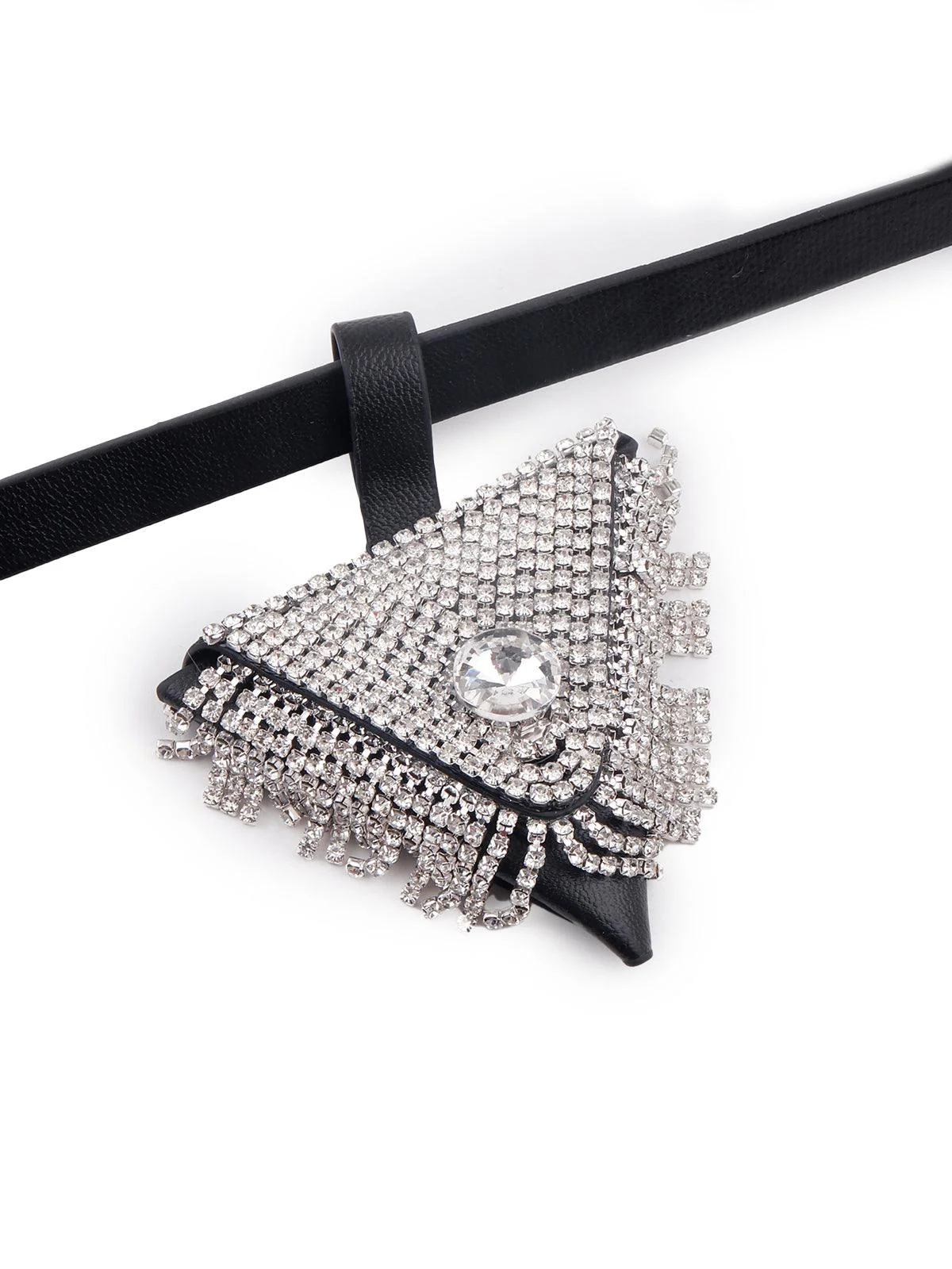 Odette Women Black Diamante Studded Belt Bag - Image 5