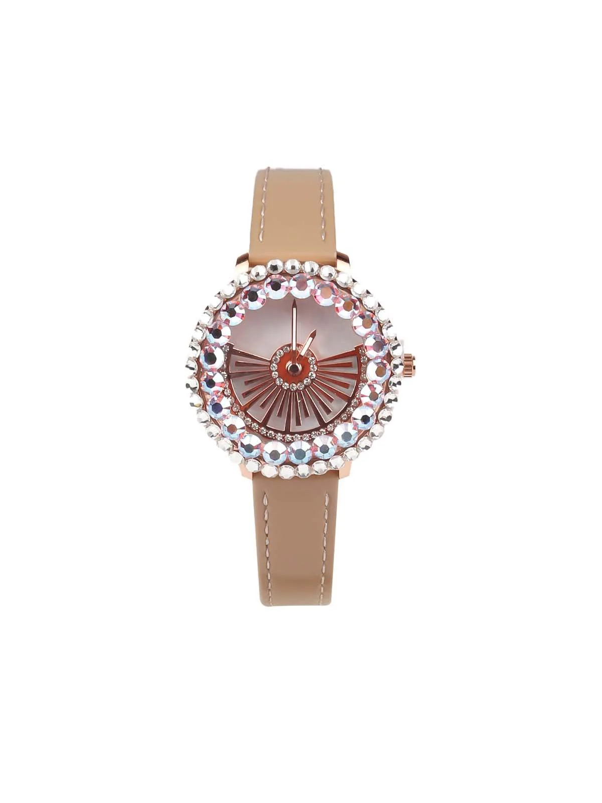 Odette Beige Colour Designer Wristwatch For Women - Image 3
