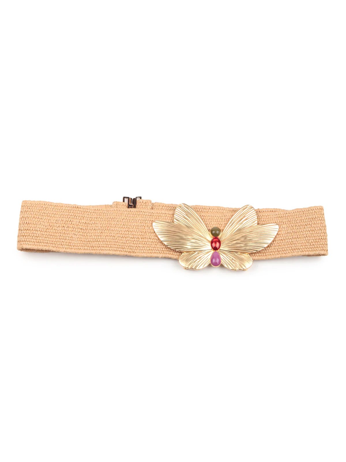 Odette Women Beige Elastane Embellished Belt - Image 3