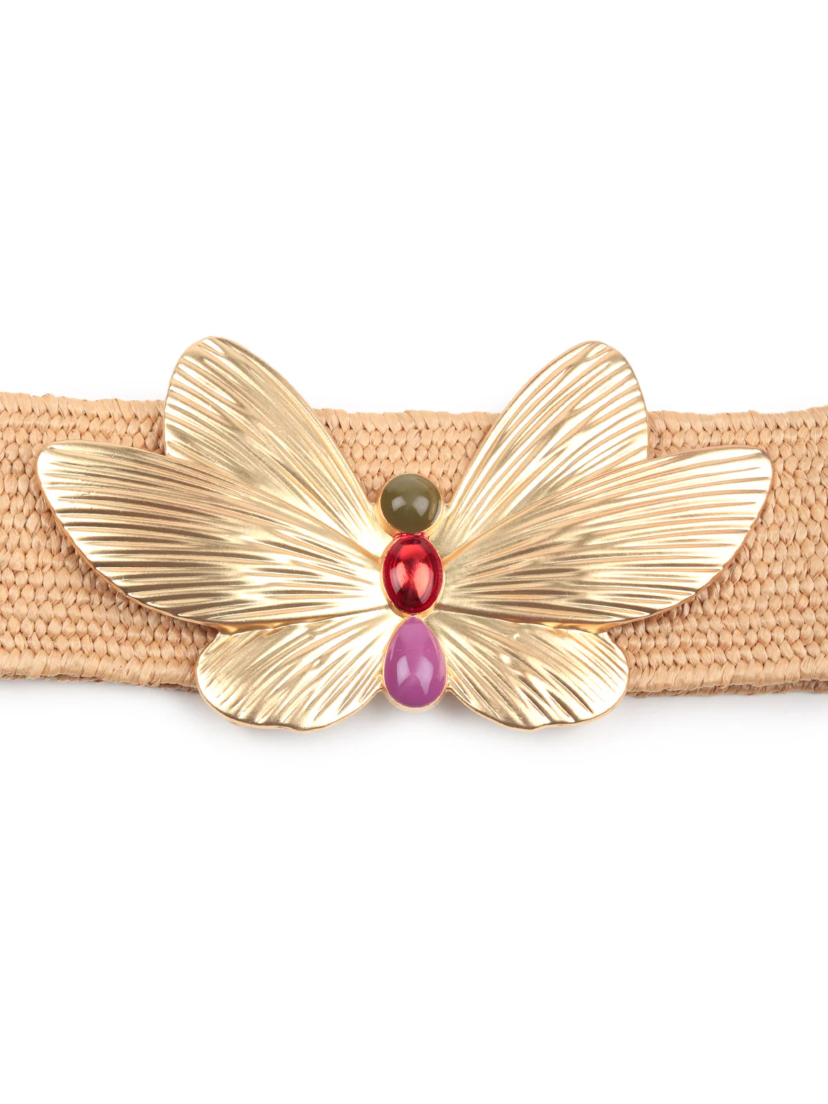 Odette Women Beige Elastane Embellished Belt - Image 5