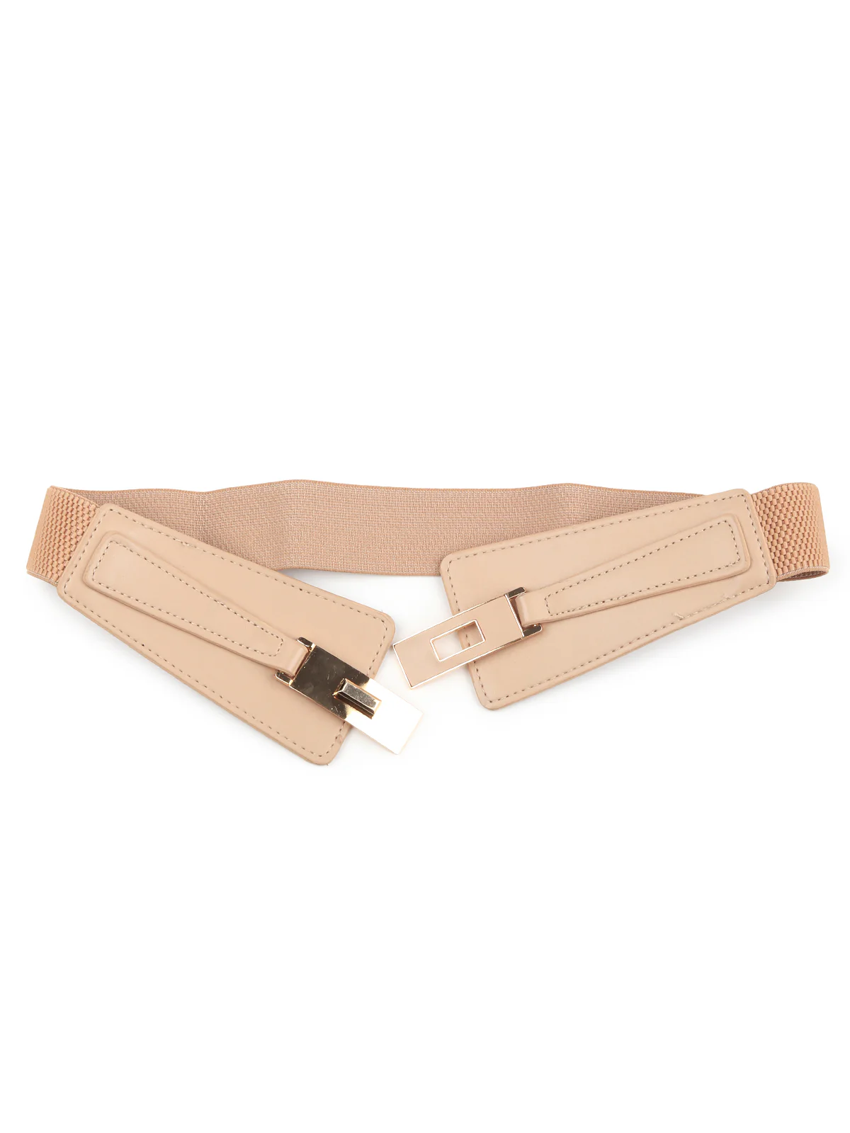 Odette Women Beige Elastane & Faux Leather Belt - Image 4