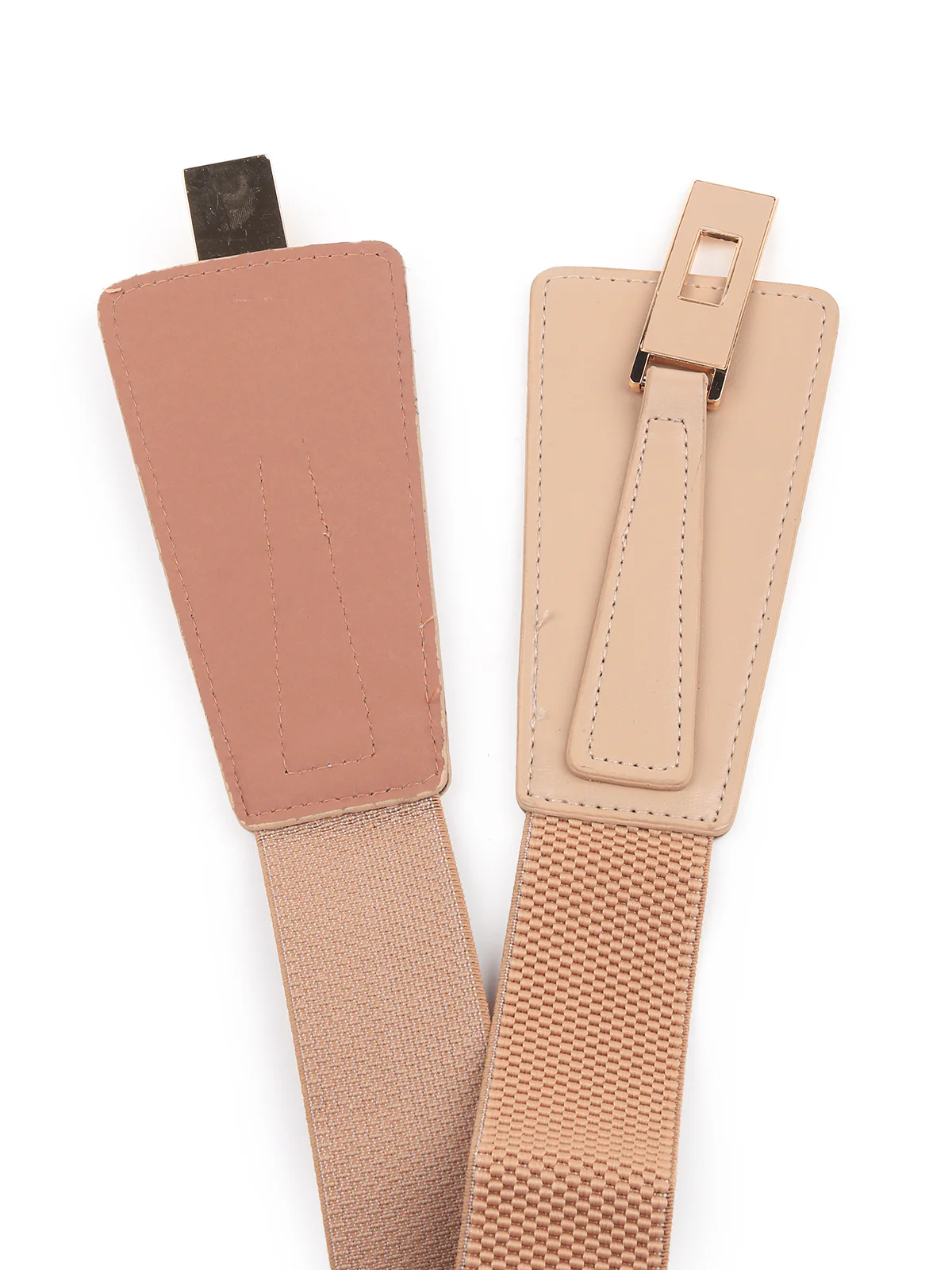 Odette Women Beige Elastane & Faux Leather Belt - Image 6
