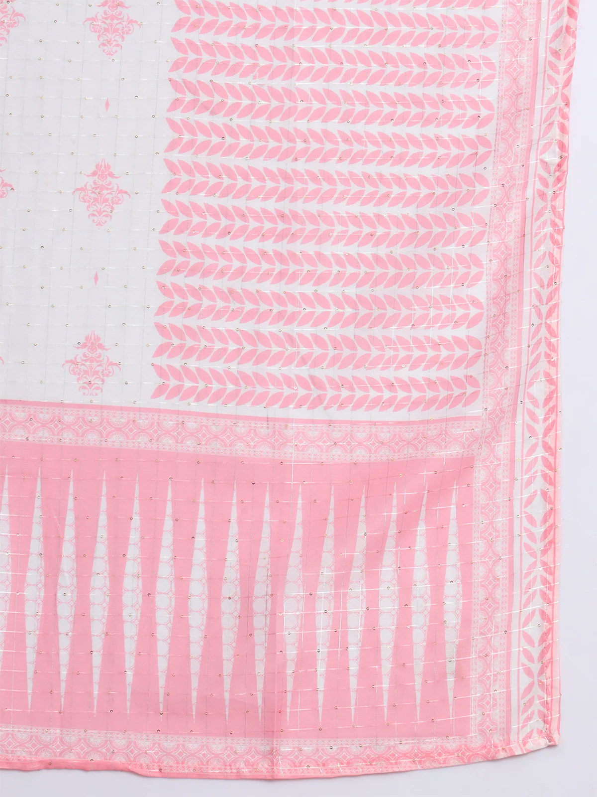 Odette Women Pink Cotton Blend Embroidered Stitched Kurta Set - Image 5