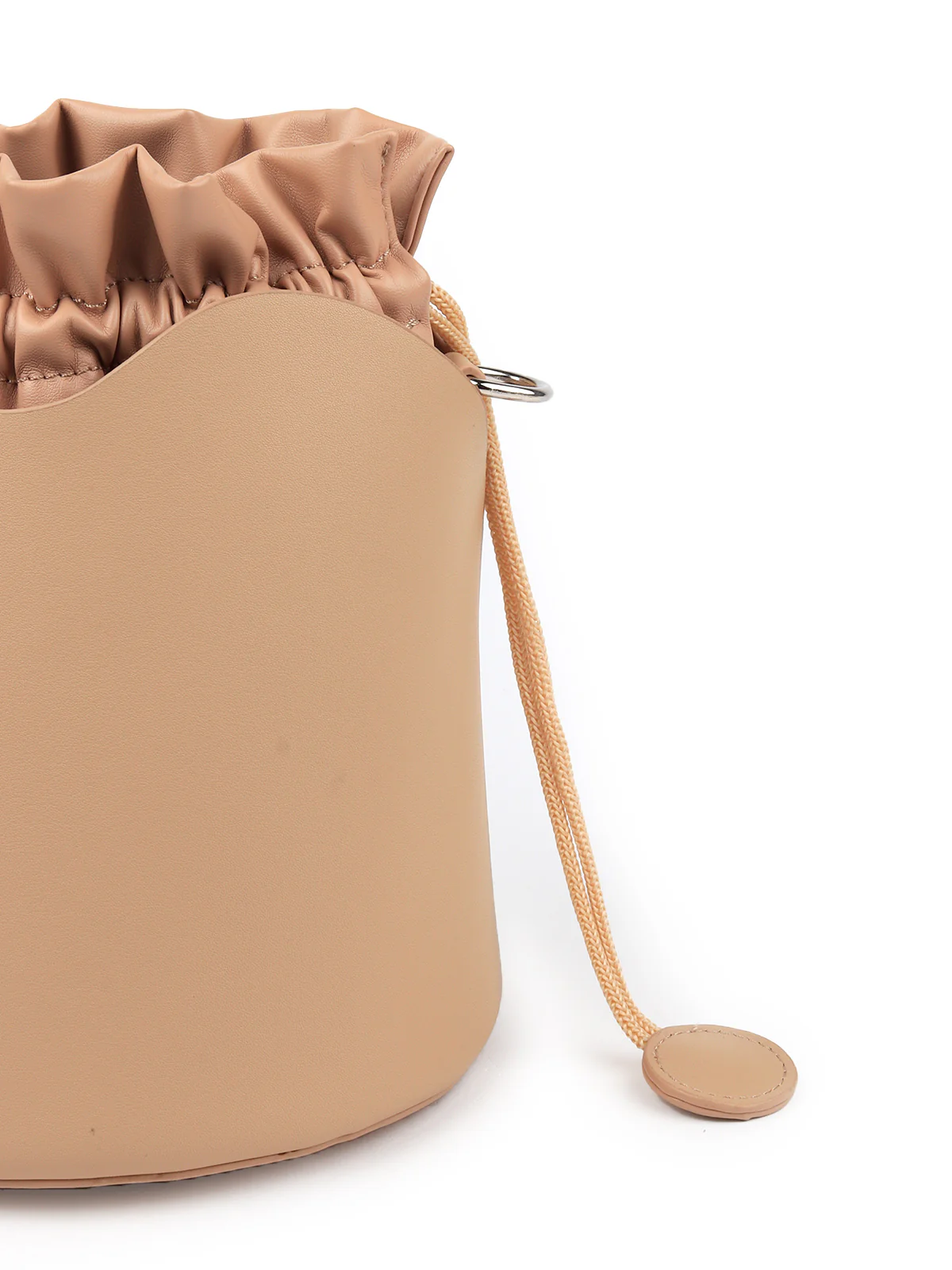 Odette Women Beige Solid Western Potli Bag - Image 5