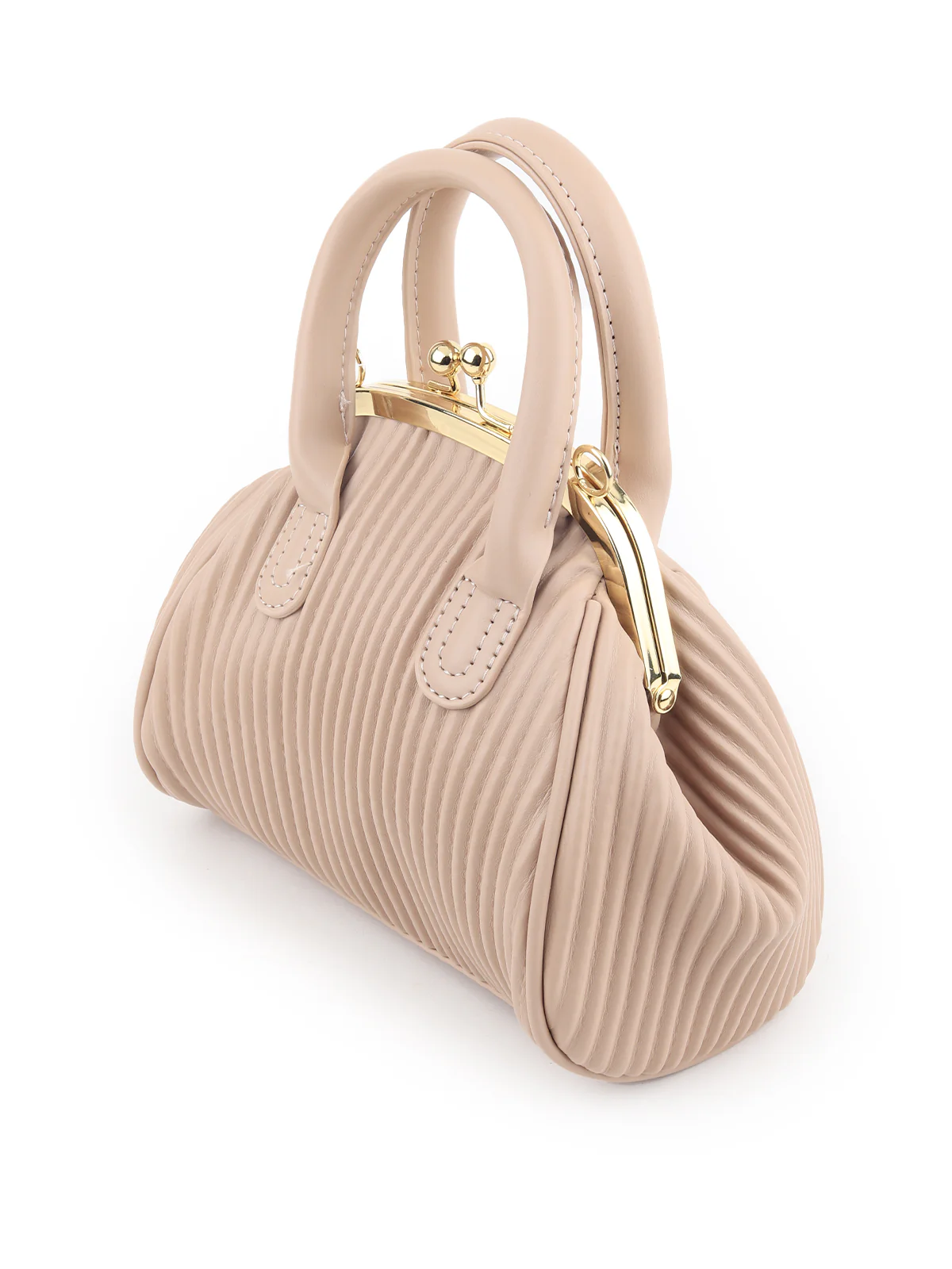 Odette Women Beige Textured Handbag - Image 4