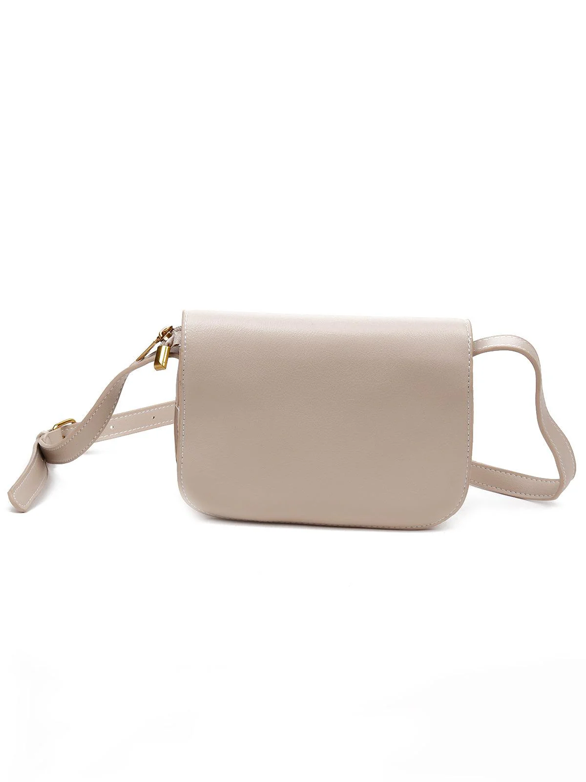 Odette Women Beige Metal Sling Bag - Image 5