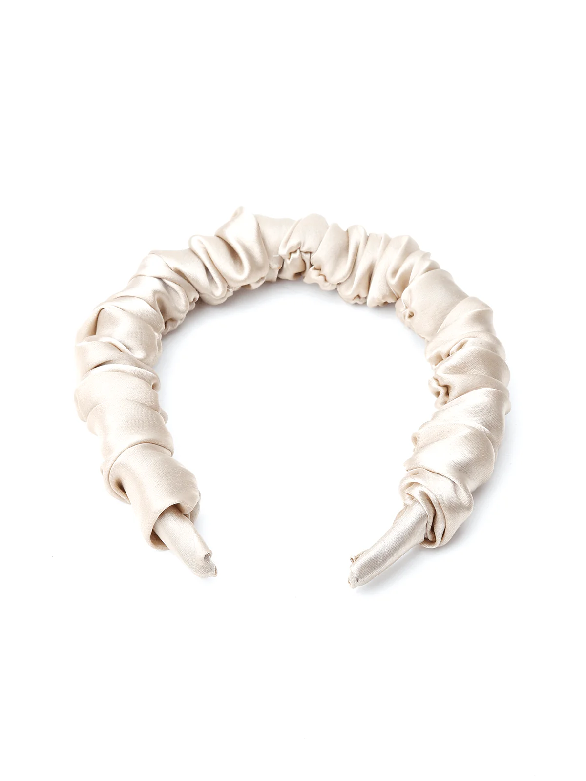 Odette Women Beige Wrinkled Hairband - Image 4