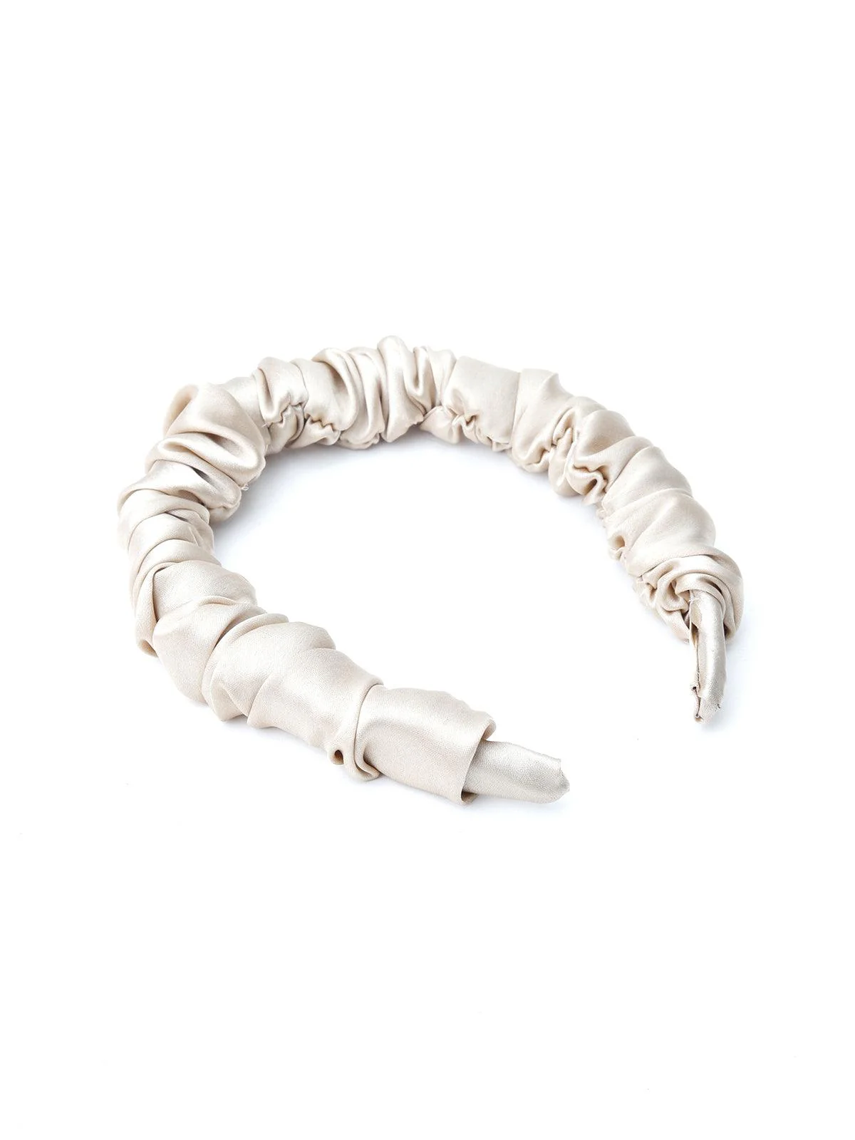 Odette Women Beige Wrinkled Hairband - Image 5