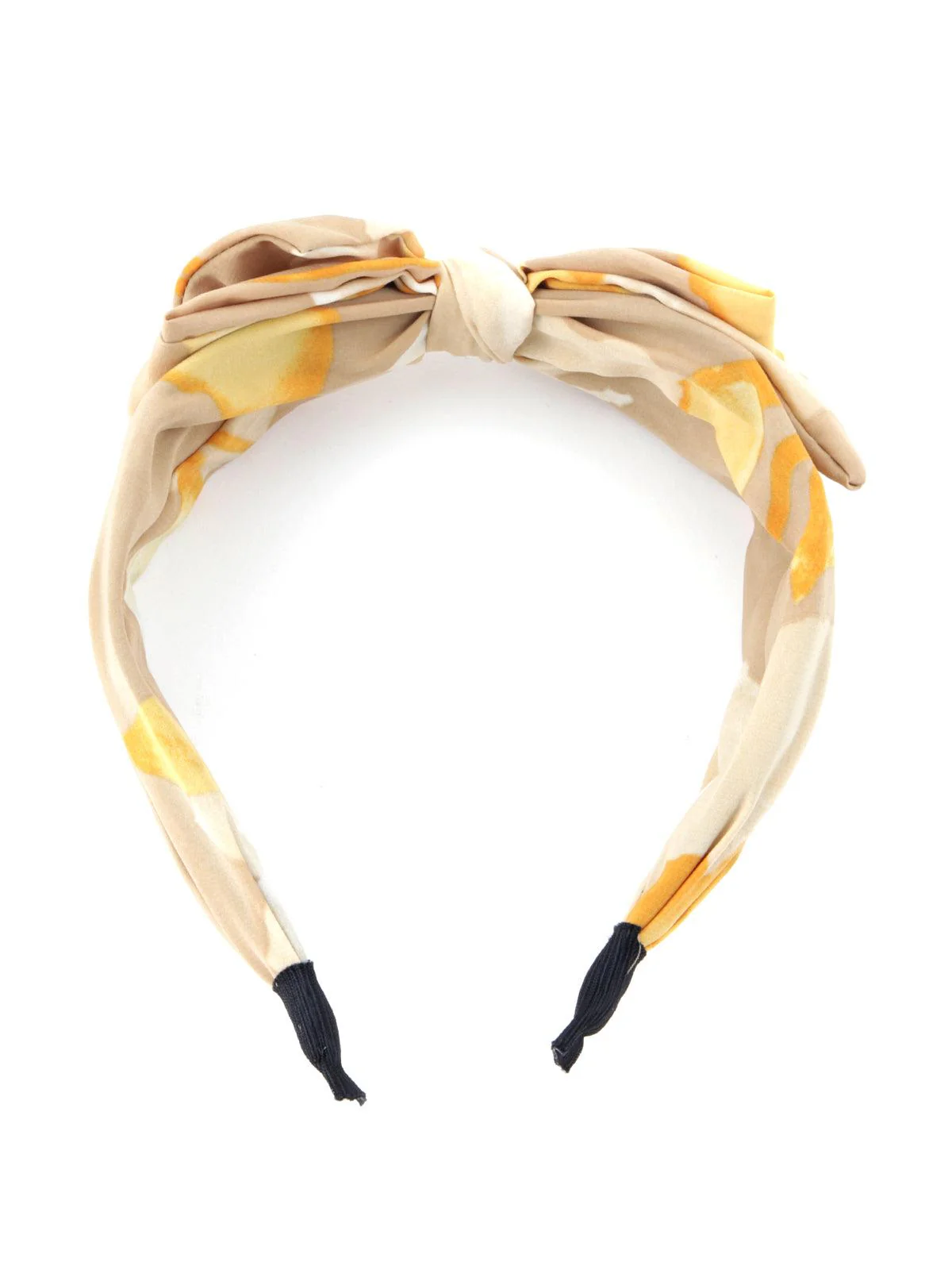 Odette Women Beige-Yellow Printed Sober Hairband - Image 4