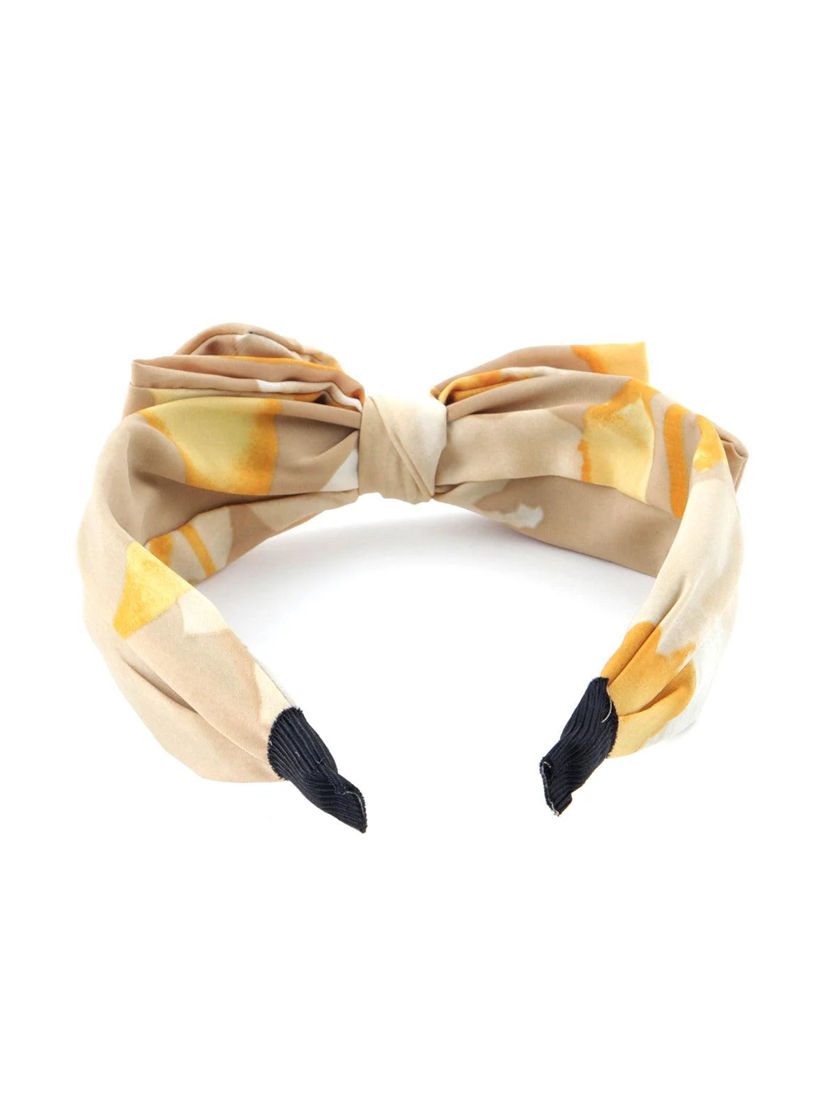 Odette Women Beige-Yellow Printed Sober Hairband - Image 5