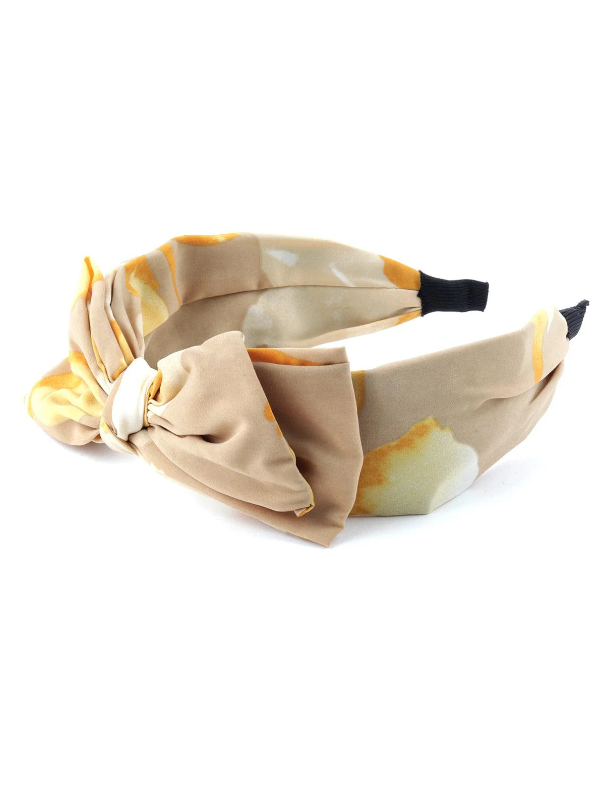 Odette Women Beige-Yellow Printed Sober Hairband - Image 6